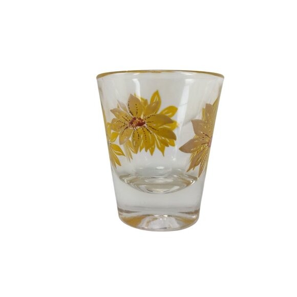 Daisy Pattern Shot Glass MCM Vintage - Picture 3 of 6